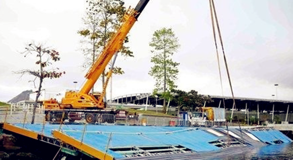 里约奥运帆船赛道崩塌 预计修复需要4天